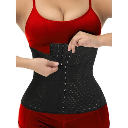

Lilvigor 2022 Upgrade Waist Trainer for Women 15 Hook Slimming Body Shaper Waist Trimmer Cincher Sweat Belt Tummy Control Corset for Workout Yoga Fitness