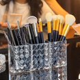 thumbnail image 3 of Transparent Pen Holder 3 Compartments Makeup Brush Holder Cosmetic Brushes Storage Pot, 3 of 5
