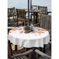 thumbnail image 2 of Outdoor Tablecloths with Umbrella Hole & Zipper, Vintage Leaves Round Tablecloth 54 Inch, Summer Botanical Pastoral Watercolor Waterproof Table Cloth, Patio/Pool/Picnic Table Covers, 2 of 8