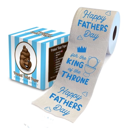 Printed TP Happy Fathers Day For the King of the Throne Poop Printed Toilet Paper Roll – Funny Novelty Gag Gift Prank Cute Gifts for Dad Husband Boyfriend – Best Dad Gift – 500 Sheets