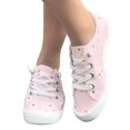 thumbnail image 4 of Women Daisy Floral Print Canvas Sneakers, Lightweight Breathable Lace Up Walking Flats Non Slip Rubber Sole Casual Daily Shoes, 4 of 6