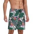 thumbnail image 2 of Vsdgher Tropical Leaves Print Men's Pajama Shorts Lounge Bottoms Sleep Shorts Elastic Waist Lightweight PJ Shorts with Pockets-X-Large, 2 of 6