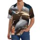 thumbnail image 1 of Fotbe Coral Fish Dolphin Camisa Estampada de Manga Corta para Hombre, Casual de Verano, Estilo Playero, Sin Arrugas-Medium, 1 of 5