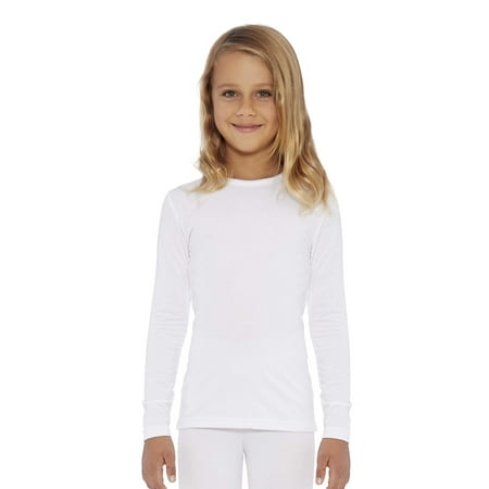 

Rocky Girl s Thermal Base Layer Top (Long John Underwear Shirt) Insulated for Outdoor Ski Warmth/Extreme Cold Pajamas (White - Small)