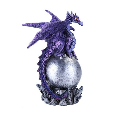 Pictures Dragon Wings - Small Winged Guardian Purple Dragon on Orb
