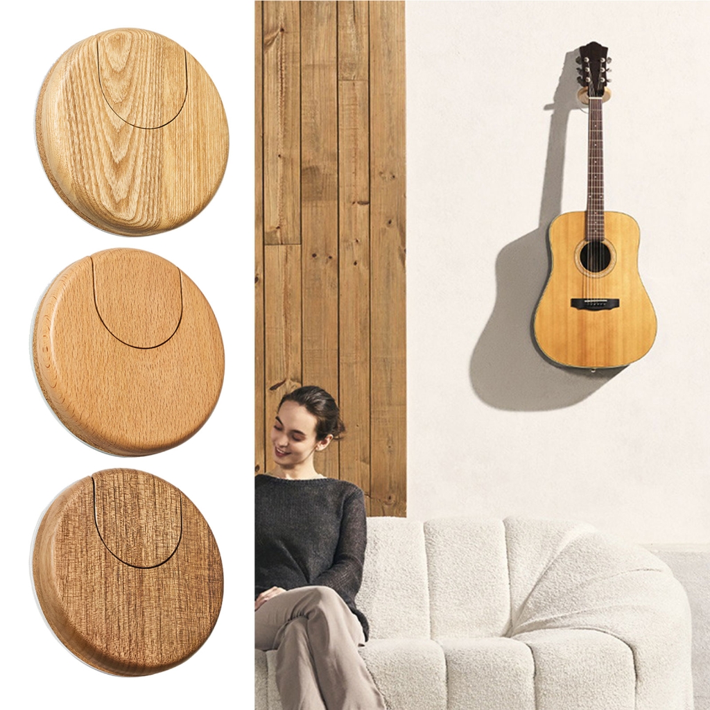 Minimalists Wood Guitar Basses Holder Wall Mounted Organizers Easy Installation