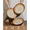 thumbnail image 7 of Stoneware Dinnerware Sets Service for 4, 12 pcs Reactive Glaze Plates and Bowls Sets, Handmade Ceramic Dish Set, Highly Chip and Crack Resistant Modern Plate Set, Brown Green, 7 of 7