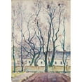 thumbnail image 2 of Ivan Ivanec 18x24 Black Ornate Framed Double Matted Museum Art Print Titled: Landscape with Trees and an Architectural Team Behind the Wall (1930-1944), 2 of 5