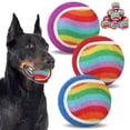 thumbnail image 1 of Pelotas de tenis para perros EXPAWLORER, paquete de 12 unidades, 6,5 cm, Rainbow Squeaky, 1 of 7