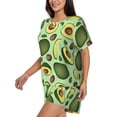 thumbnail image 2 of Kdxio Avocado With Seeds Print Pajamas Sets for Women Short-Sleeved Pjs with Lounge Shorts Two Piece Sleepwear S-4XL, 2 of 8