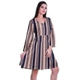 thumbnail image 3 of Moomaya Robe Courte Évasée Imprimée de Designer, Manches Longues, Tunique en Velours, Robes pour Femmes, 3 of 6