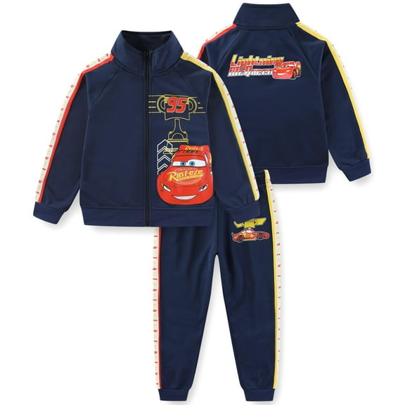 Disney Cars Lightning McQueen Zip Up Jacket and Pants Set (Boys), 2 Piece Set, Sizes 3T-7