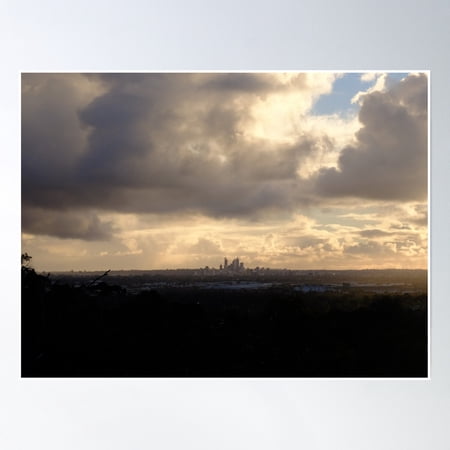 A Dark Sunset Over Perth Poster Wall Art, Modern Wall Decor, 8x12 UNFRAMED