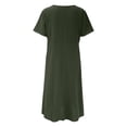 thumbnail image 3 of WILLBEST Womens Assembly Clothing Women's Casual Solid Color Short Sleeved Round Neck Loose Pocket Dress, 3 of 4