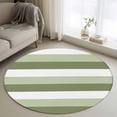 thumbnail image 3 of 3.3ft Washable Round Rug, Sage Green and White Striped Non-Slip Circle Area Rug for Entryway Bedroom, Abstract Ombre Geometric Indoor Accent Floor Mat for Home Decor, 3 of 9