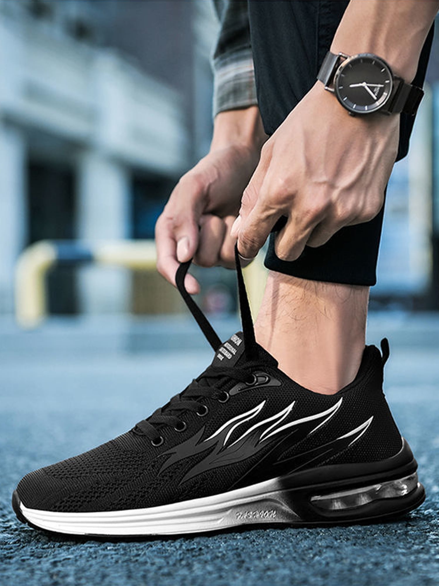 men's air cushion running shoes shoe for man black