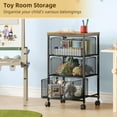 thumbnail image 6 of 3-Tier Rolling Storage Cart with Drawers,  Room Office Utility Cart with Wheels, Vintage Color, 6 of 6
