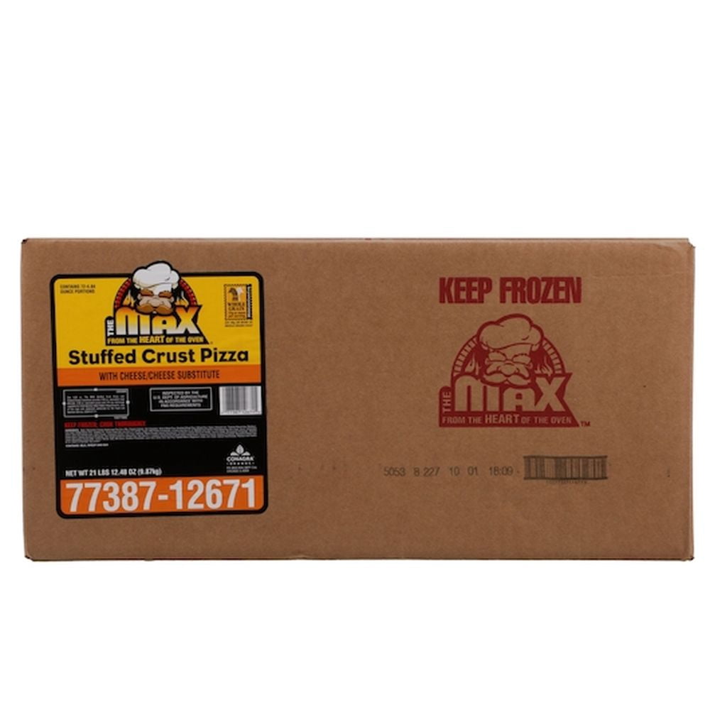 Conagra The Max Whole Grain Stuffed Crust Cheese Pizza, 5.75 Ounce - 72 per case.