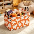 thumbnail image 5 of Lilixerw Halloween Storage Basket Decoration, Rectangular Foldable Organizer with White Ghost Print, for Household Space and Seasonal Scene Arrangement, 14.1x10.2x8.2 inch, 5 of 6