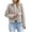 Womens Clothing Beige, variant on Womens Lapel Jacket with Pockets, Fall Coats for Women Fashion Loose Fit Solid Color Warmth Cropped Fleece Zip Up Jacket S-L