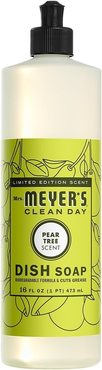 Mrs. Meyer’s Clean Day Liquid Dish Soap, Pear Tree, 16 oz (Pack - 4)