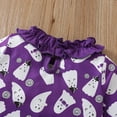 thumbnail image 5 of GYRATEDREAM Toddler Baby Girl Halloween Outfit Ruffle Long Sleeve Shirt Tops + Pants Set 2PCS Cute Fall Clothes, 5 of 9