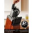 thumbnail image 3 of FOHERE 14 Pcs Knife Set with Self-sharpening Technology, Waved Texture Kitchen Knives, Stainless Steel, 3 of 9