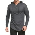 thumbnail image 4 of QUINDOS Light Sweatshirts for Men Cotton Solid Color Button Mens Hoodies Pullover Lightweight Long Sleeve Casual Tunic Cotton Pullover Tops, 4 of 9