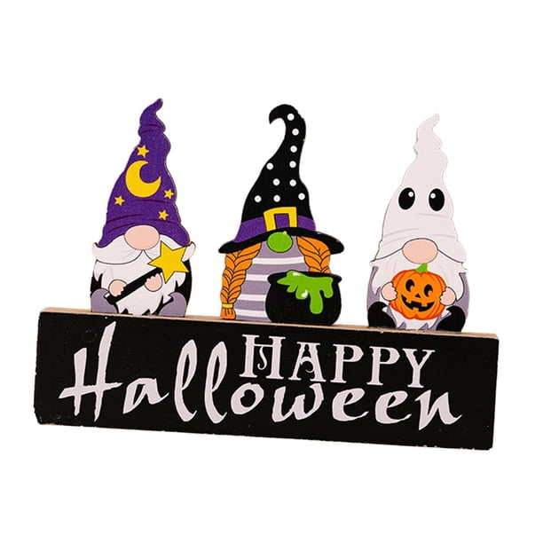 Figuras lindas de adorno de Halloween para estatuas de jardín al aire libre colgantes de dormitorio Estilo B BLESIY Estatuilla de madera de Halloween