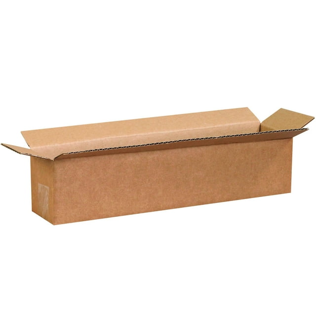 Marca Partners Cajas De Cartón Corrugado De 18 X 4 X 4 De Largo, 18 Pulgadas De Largo X 4 Pulgadas De Ancho X 4 Pulgadas De Alto, Paquete De 25 | Caja De Almacenamiento Móvil De Embalaje De Envío Para
