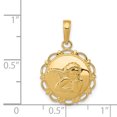 thumbnail image 2 of 14K Yellow Gold Gold Polished Angel/Cherub on Round Scallop Frame Pendant, 2 of 2