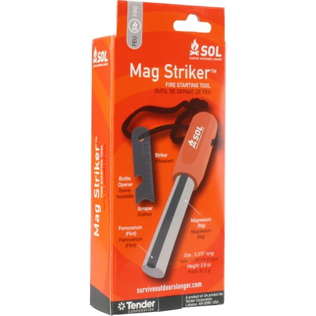 S.O.L. Survive Outdoors Longer Mag Striker Magnesium Fire Starter and (The Best Magnesium Fire Starter)