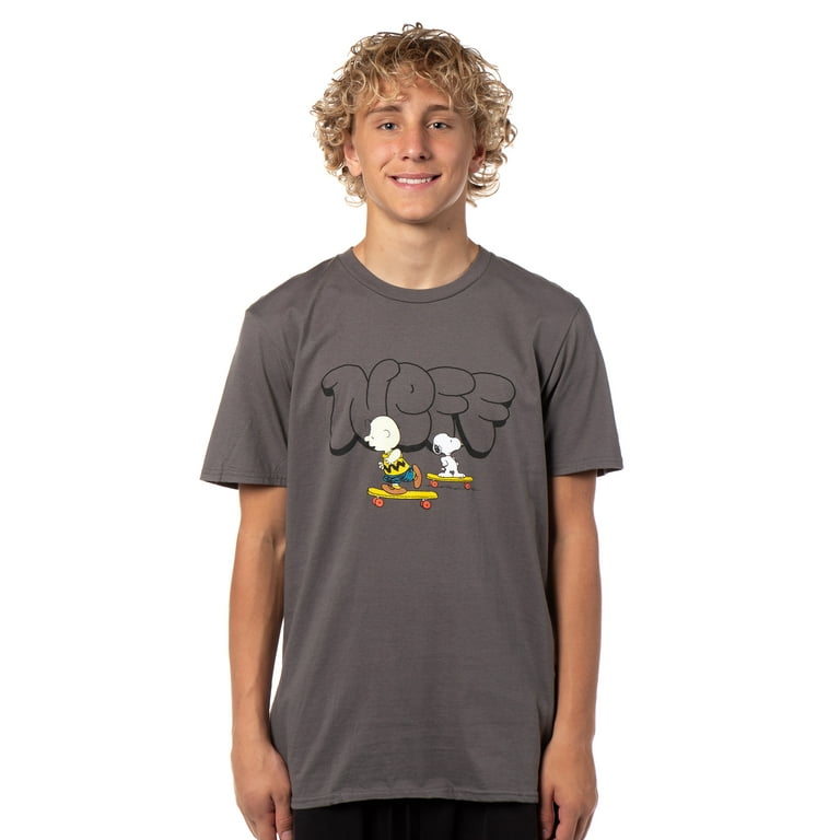 Neff Peanuts Men's Charlie Brown and Snoopy Skateboard Adventure T