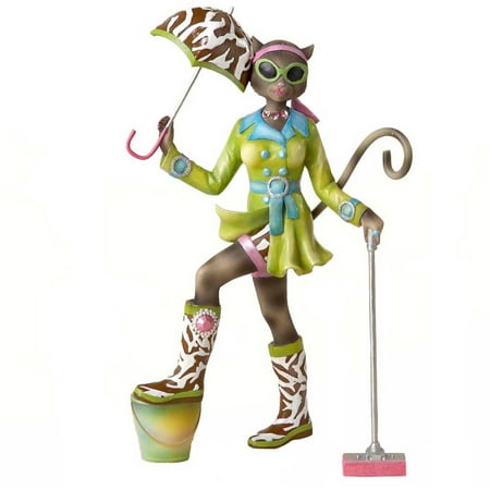 UPC 086131062810 product image for Kurt Adler 8  Alley Cats Resin Go Go Mopping Table Piece | upcitemdb.com
