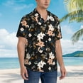 thumbnail image 5 of Daiia Lilies Flowers Hawaiian Shirt for Men Gentle Cotton Regular Short Sleeve Casual-XX-Large, 5 of 9