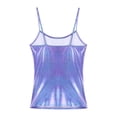 thumbnail image 4 of Aiihoo Women's Wet Look Metallic Tank Tops Spaghetti Straps Camisole Slim Vest Shirt Hip Hop Dancewear Colorful L, 4 of 5