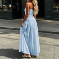 thumbnail image 4 of Blmnix Ladies Dresses Strapless Dress Tent Off The Shoulder Corset Dress Petticoat Sleeveless Maxi Boat Neck Blue Adjustable Waist Summer Casual Dresses for Women L, 4 of 6