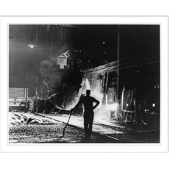 Historic Print, Steel mill, Youngstown, Ohio, 16" x 20"