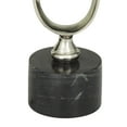 thumbnail image 4 of DecMode 2 Candle Silver Aluminum Metal Paper Clip Pillar Candle Holder with Marble Base, Set of 2, 4 of 8
