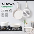 thumbnail image 4 of Juego de utensilios de cocina SODAY, 15 unidades, antiadherentes con mango desmontable, color blanco, 4 of 8