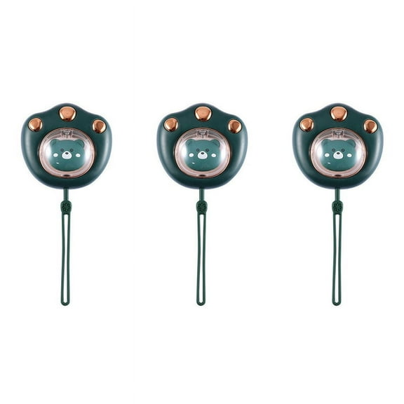 3X Portable Hand Warmer 2400Mah USB Charge Power Bank Rechargeable Mini Hand Warmer for Winter Outdoor Hiking Green