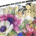 thumbnail image 5 of Floral Shower Curtain Watercolor Botanical Bathroom Decor Rustic Flower Design Fabric Bath Curtain for Tub Country Style Home Accessories with Hooks，36x72in, 5 of 5