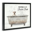 thumbnail image 2 of Stupell Industries Happiness Is A Bubble Bath Dog In Tub Word Design Jet Black Framed Floating Canvas Wall Art, 24x30, by Lori Deiter, 2 of 5