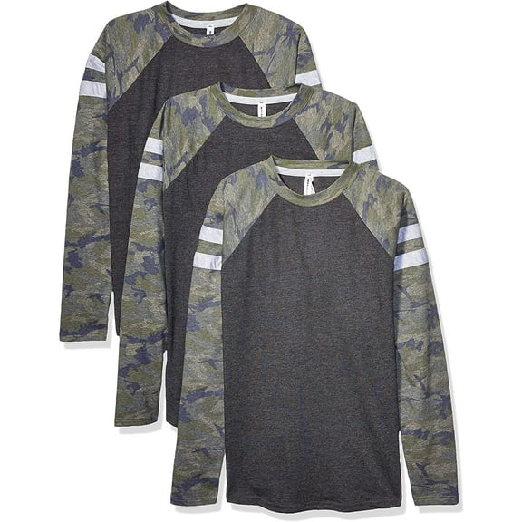 Aquaguard Men's Men's Gameday Mash-Up LonG-Sleeve Fine Jersey T-Shirt (3 Pack)