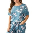 Women's Plus Size Pajama Sets For Lady Soft Short Sleeve Loungewear