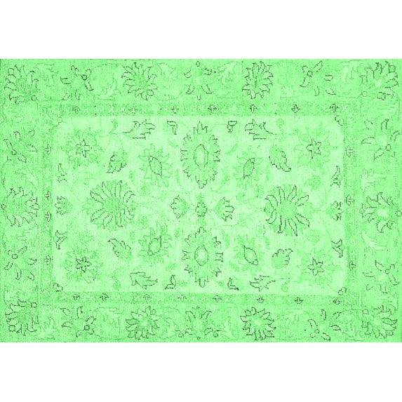 Ahgly Company Indoor Rectangle Oriental Emerald Green Traditional Area Rugs, 8' x 12'