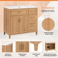 thumbnail image 4 of Christopher Knight Home 36" Bathroom Vanity with Sink, Drawers and Soft-Close Doors, Natural Wood, 4 of 16