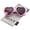 Light Pink / Lavender, variant on Female Women's Oversize Gradient Lens Heart Sunglasses 56mm (White / Amber) - 56mm