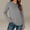 Gray, variant on Women's Cotton Long Sleeve Shirts with Thumb Holes Crew Neck Soft Basic Tee Casual Plain T-Shirt