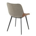 thumbnail image 4 of Outlaw Industrial Two-Tone Chair in Black Metal with Espresso Faux Leather and Brown Fabric by LumiSource - Set of 2, 4 of 8